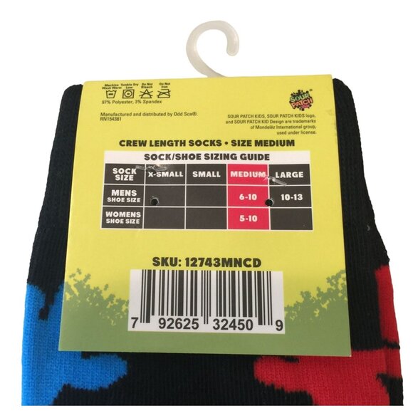 SOUR PATCH KIDS Men's Crew Socks Set of 2 Size Medium 6-10 - Picture 4 of 4